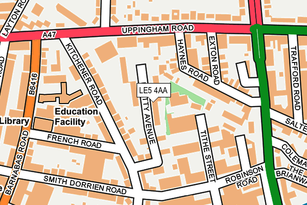 LE5 4AA map - OS OpenMap – Local (Ordnance Survey)