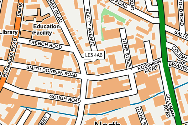 LE5 4AB map - OS OpenMap – Local (Ordnance Survey)