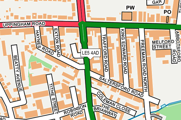 LE5 4AD map - OS OpenMap – Local (Ordnance Survey)