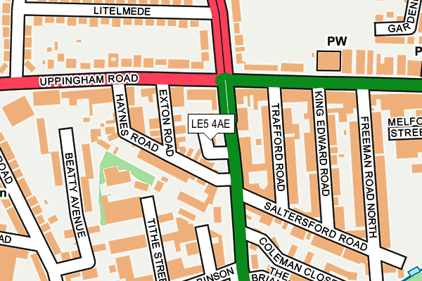 LE5 4AE map - OS OpenMap – Local (Ordnance Survey)