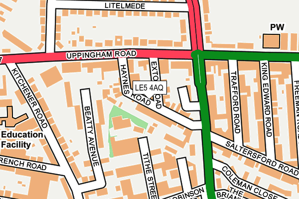 LE5 4AQ map - OS OpenMap – Local (Ordnance Survey)