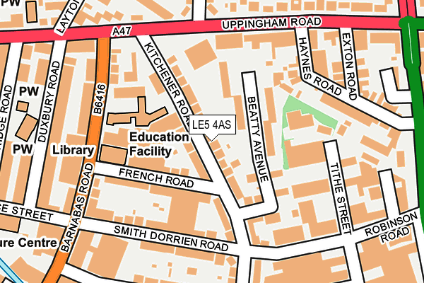 LE5 4AS map - OS OpenMap – Local (Ordnance Survey)