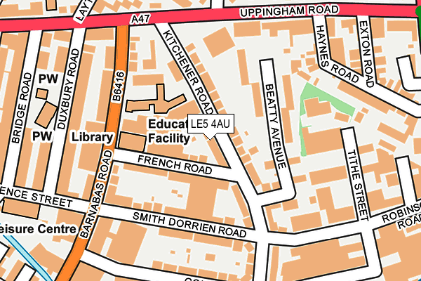 LE5 4AU map - OS OpenMap – Local (Ordnance Survey)