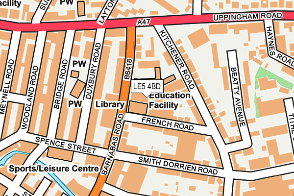 LE5 4BD map - OS OpenMap – Local (Ordnance Survey)