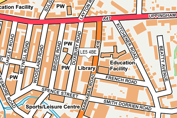 LE5 4BE map - OS OpenMap – Local (Ordnance Survey)