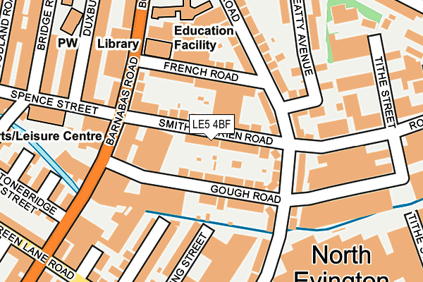 LE5 4BF map - OS OpenMap – Local (Ordnance Survey)