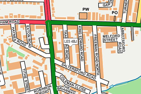 LE5 4BJ map - OS OpenMap – Local (Ordnance Survey)