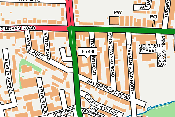 LE5 4BL map - OS OpenMap – Local (Ordnance Survey)