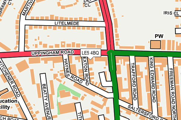 LE5 4BQ map - OS OpenMap – Local (Ordnance Survey)