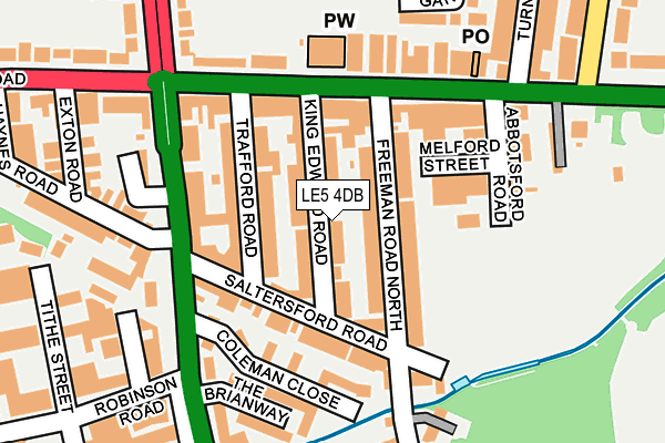 LE5 4DB map - OS OpenMap – Local (Ordnance Survey)