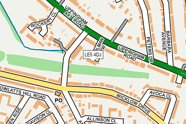 LE5 4DJ map - OS OpenMap – Local (Ordnance Survey)