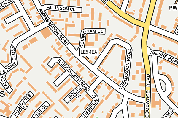 LE5 4EA map - OS OpenMap – Local (Ordnance Survey)