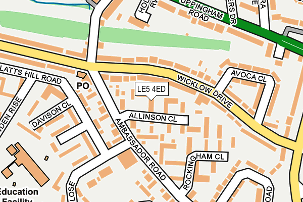 LE5 4ED map - OS OpenMap – Local (Ordnance Survey)
