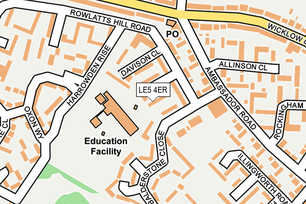 LE5 4ER map - OS OpenMap – Local (Ordnance Survey)