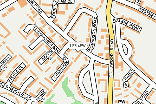 LE5 4EW map - OS OpenMap – Local (Ordnance Survey)