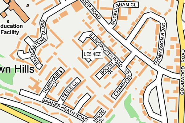 LE5 4EZ map - OS OpenMap – Local (Ordnance Survey)