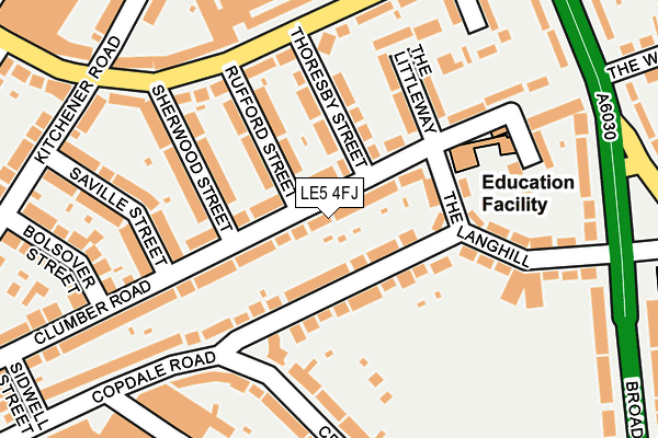 LE5 4FJ map - OS OpenMap – Local (Ordnance Survey)
