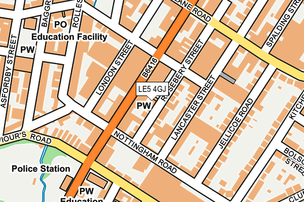 LE5 4GJ map - OS OpenMap – Local (Ordnance Survey)