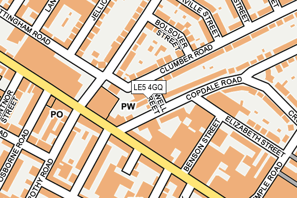 LE5 4GQ map - OS OpenMap – Local (Ordnance Survey)