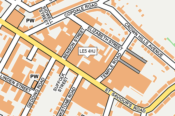 LE5 4HJ map - OS OpenMap – Local (Ordnance Survey)