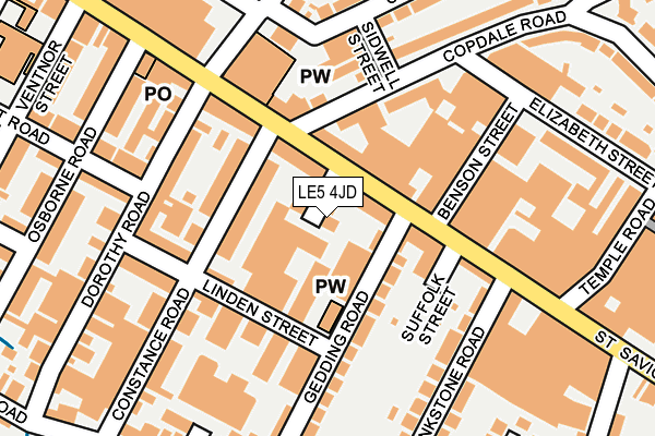 LE5 4JD map - OS OpenMap – Local (Ordnance Survey)