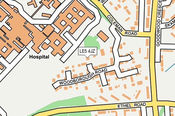 LE5 4JZ map - OS OpenMap – Local (Ordnance Survey)