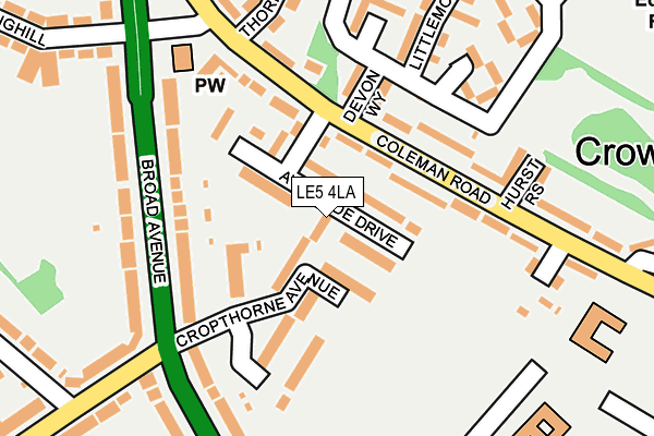 LE5 4LA map - OS OpenMap – Local (Ordnance Survey)