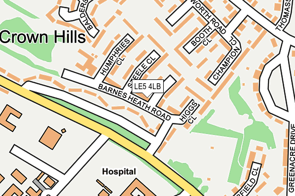 LE5 4LB map - OS OpenMap – Local (Ordnance Survey)