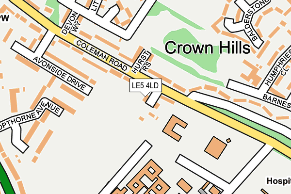 LE5 4LD map - OS OpenMap – Local (Ordnance Survey)