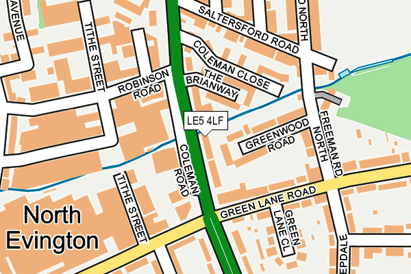 LE5 4LF map - OS OpenMap – Local (Ordnance Survey)