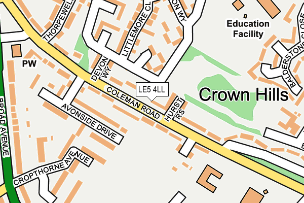 LE5 4LL map - OS OpenMap – Local (Ordnance Survey)