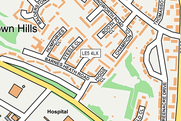 LE5 4LX map - OS OpenMap – Local (Ordnance Survey)