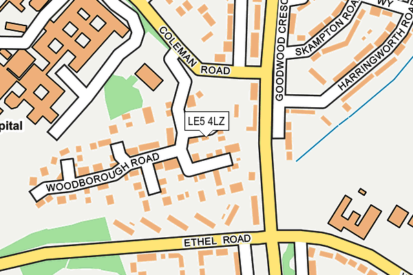 LE5 4LZ map - OS OpenMap – Local (Ordnance Survey)