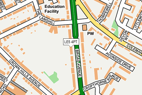 LE5 4PT map - OS OpenMap – Local (Ordnance Survey)