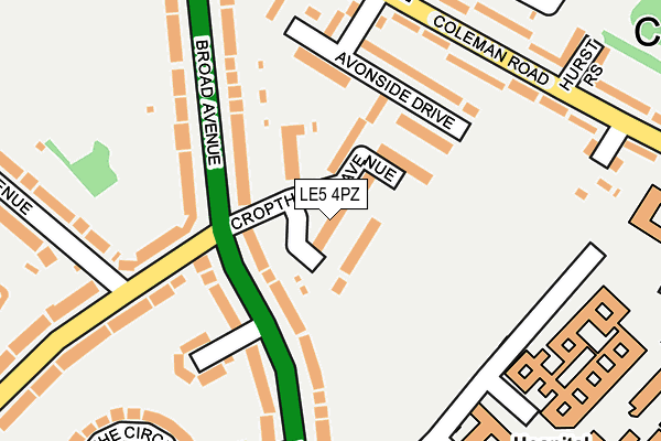 LE5 4PZ map - OS OpenMap – Local (Ordnance Survey)