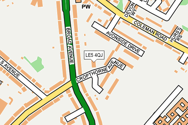 LE5 4QJ map - OS OpenMap – Local (Ordnance Survey)