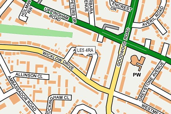 LE5 4RA map - OS OpenMap – Local (Ordnance Survey)