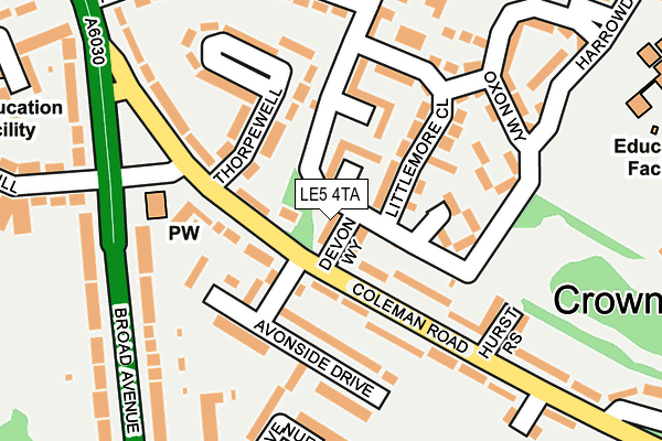 LE5 4TA map - OS OpenMap – Local (Ordnance Survey)