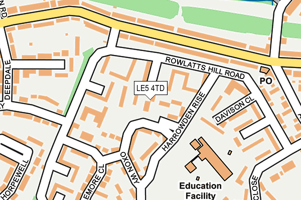 LE5 4TD map - OS OpenMap – Local (Ordnance Survey)