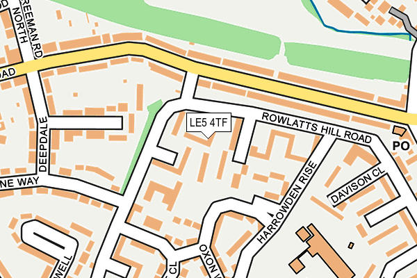 LE5 4TF map - OS OpenMap – Local (Ordnance Survey)