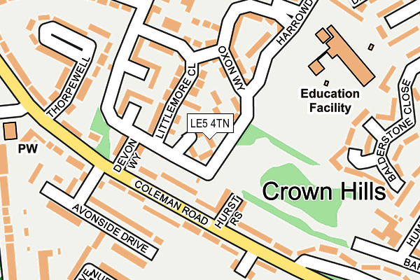 LE5 4TN map - OS OpenMap – Local (Ordnance Survey)