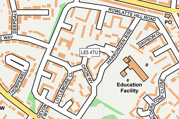 LE5 4TU map - OS OpenMap – Local (Ordnance Survey)