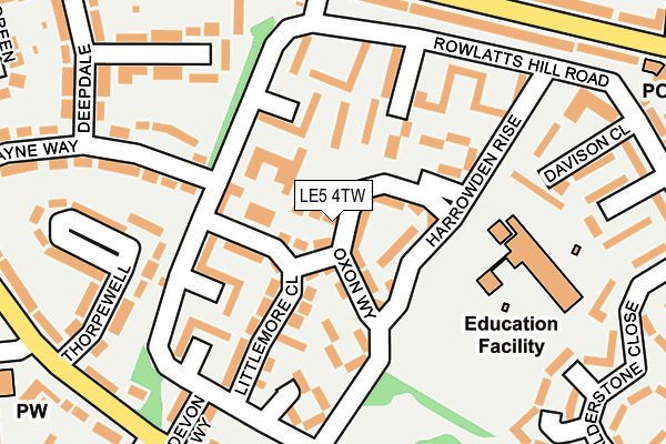 LE5 4TW map - OS OpenMap – Local (Ordnance Survey)