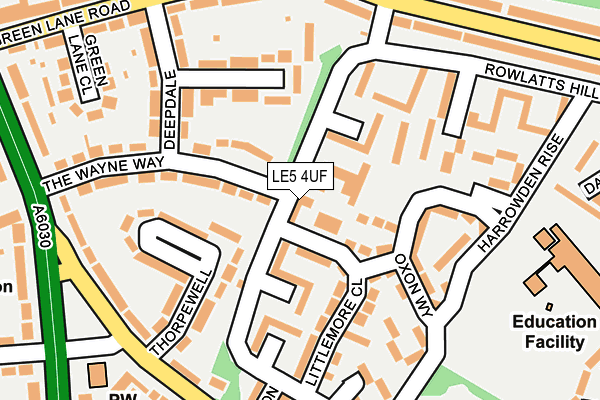 LE5 4UF map - OS OpenMap – Local (Ordnance Survey)