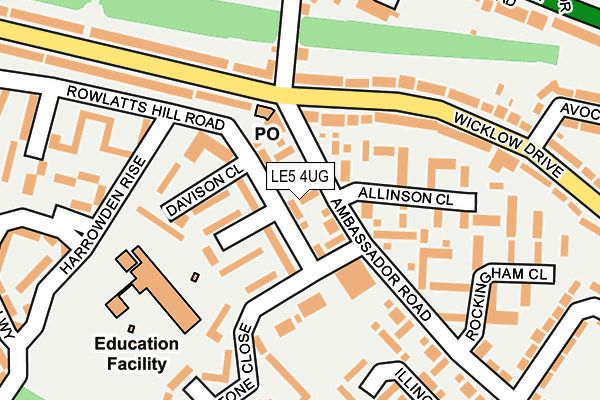 LE5 4UG map - OS OpenMap – Local (Ordnance Survey)