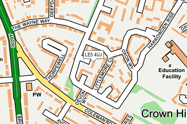 LE5 4UJ map - OS OpenMap – Local (Ordnance Survey)