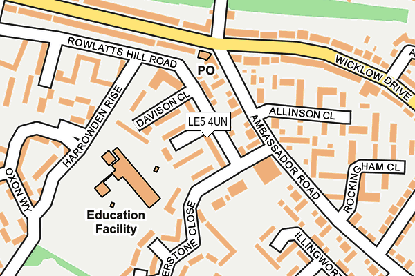 LE5 4UN map - OS OpenMap – Local (Ordnance Survey)