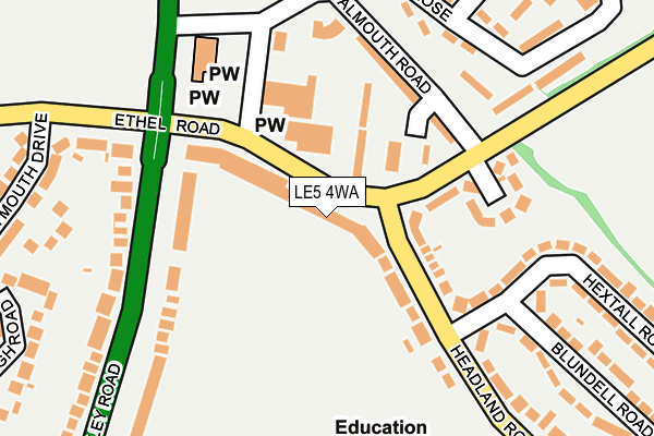 LE5 4WA map - OS OpenMap – Local (Ordnance Survey)