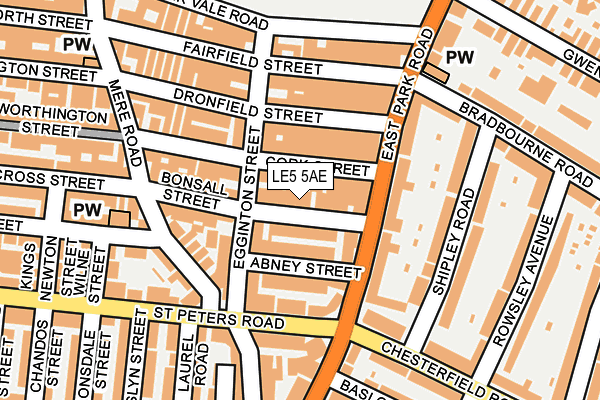 LE5 5AE map - OS OpenMap – Local (Ordnance Survey)
