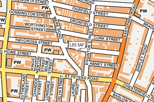 LE5 5AF map - OS OpenMap – Local (Ordnance Survey)